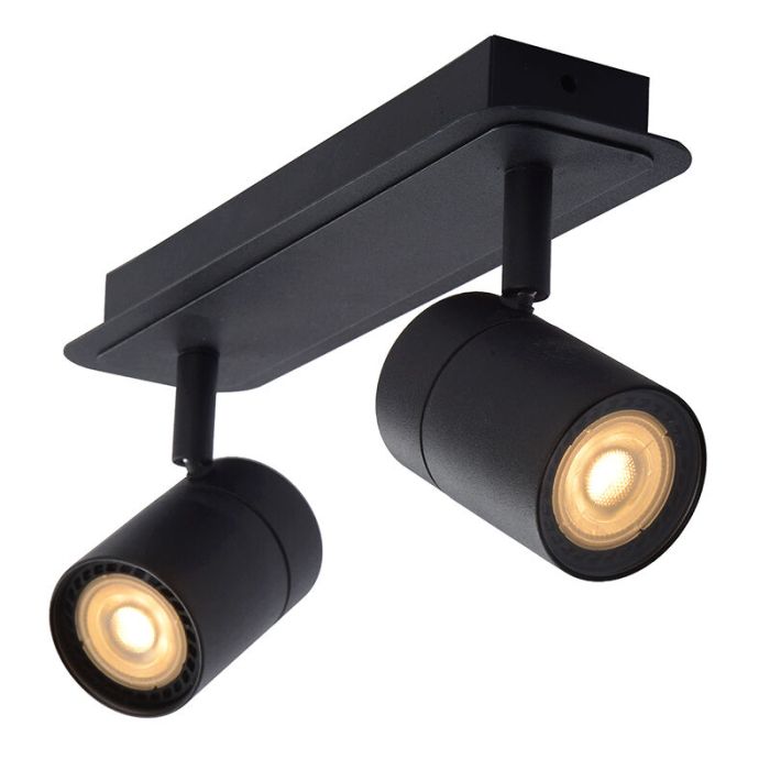 Zwarte moderne plafondlamp, Lennert, metaal, IP44