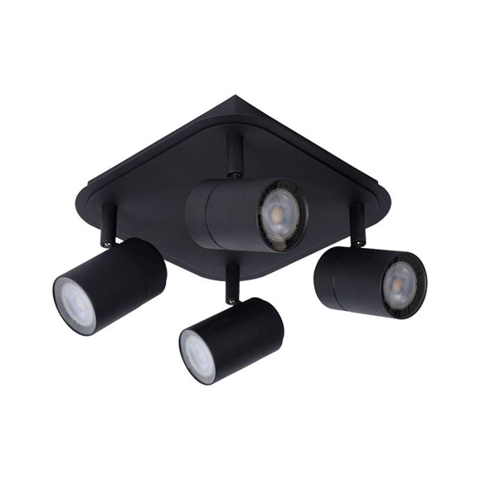 Zwarte moderne plafondlamp, Lennert, metaal, IP44