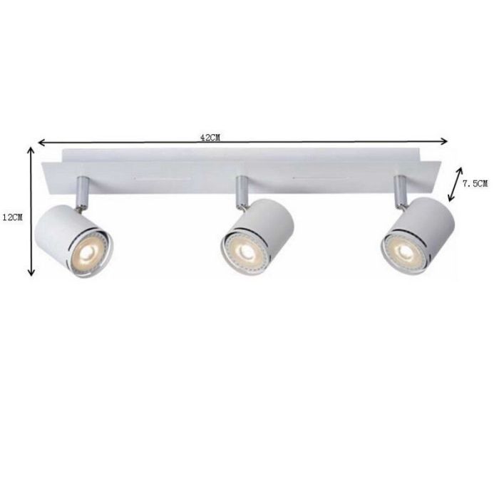 Moderne Rilou plafondlamp, 3 richtbare spotjes