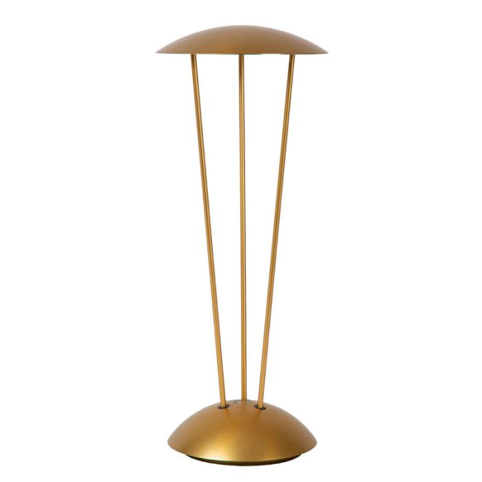 Messing oplaadbare buiten tafellamp modern, Renee, 2,2W, 2700K LED, IP54, met touchdimmer