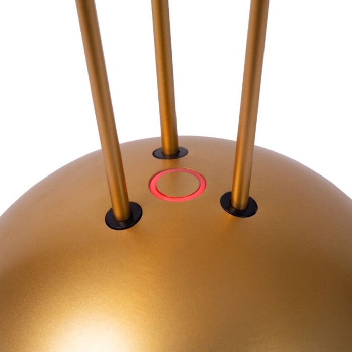 Messing oplaadbare buiten tafellamp modern, Renee, 2,2W, 2700K LED, IP54, met touchdimmer