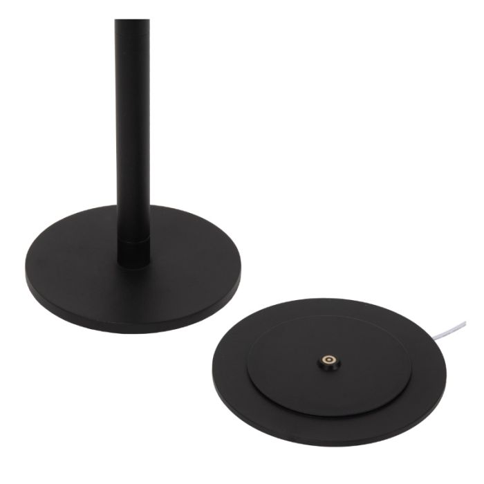 Zwarte oplaadbare vloerlamp modern, Antrim, 2,2W, 2700K LED, IP54, met touchdimmer