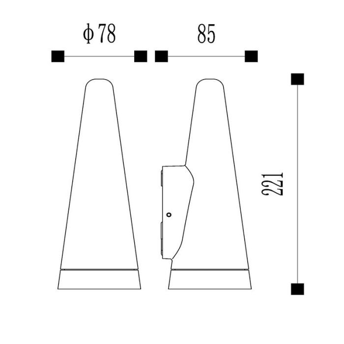 Antraciete buitenlamp modern, Wizard, IP54