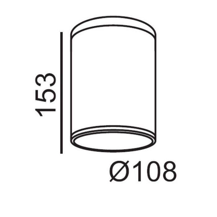 Ronde Tubix plafondlamp outdoor - Antraciet