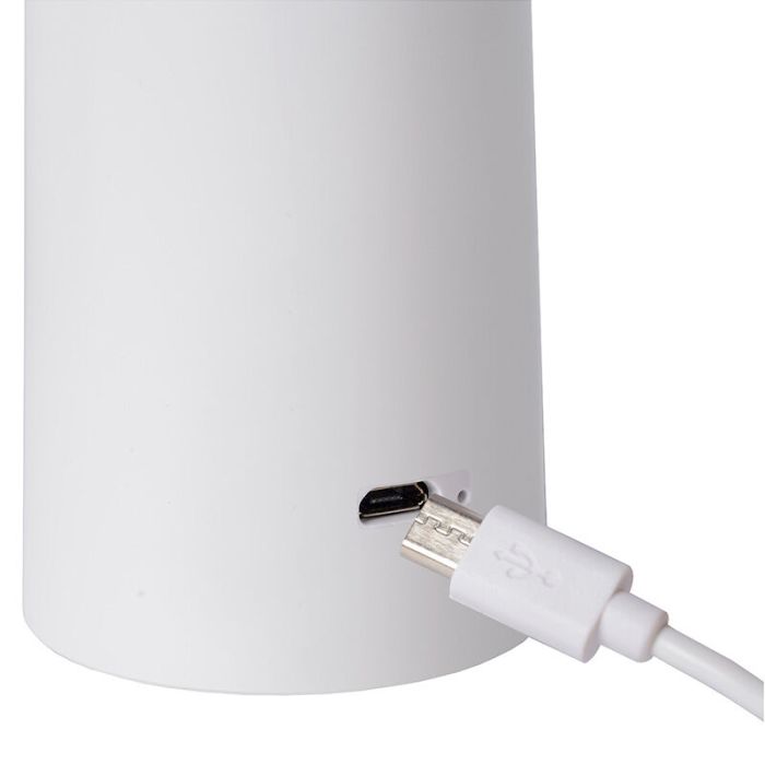 Witte buiten tafellamp modern, Jive, 4W, warm tot koud wit verstelbare LED, IP44, met schakelaar