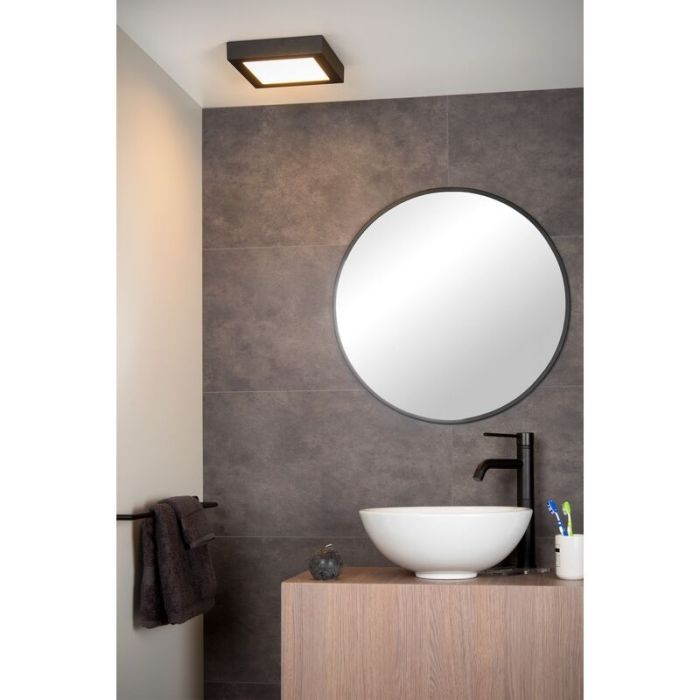 Zwarte plafonniere Brice, aluminium, 22w geintegreerd warm wit LED