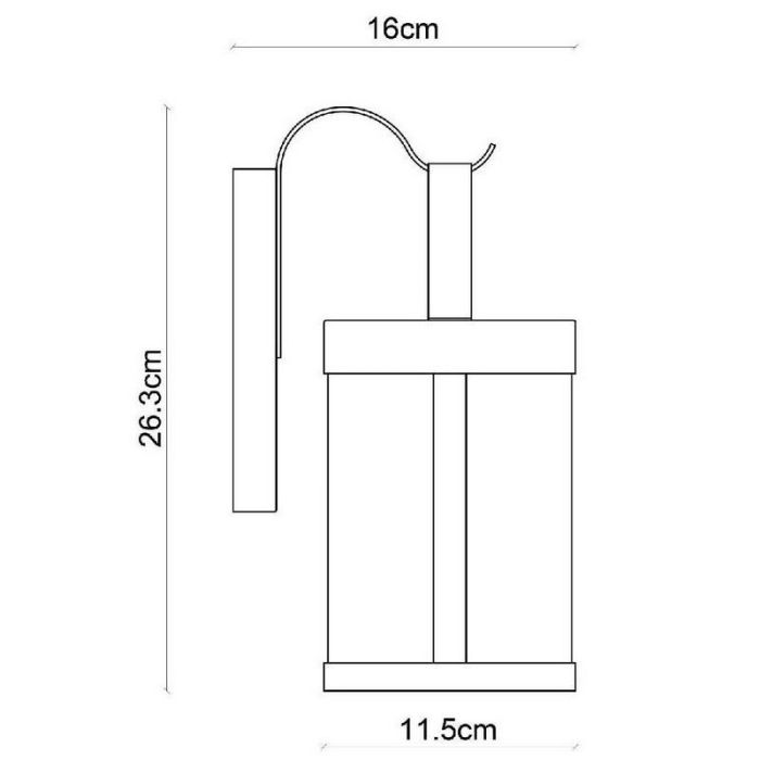 Zwarte wandlamp Lindelo, Rond