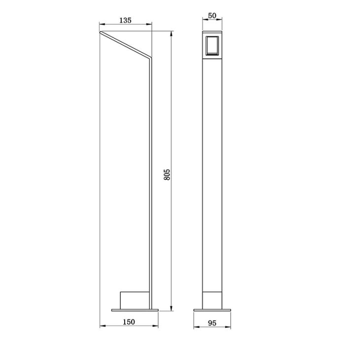 Zwarte buitenlamp modern, Lawford, 6W, 3000K LED, IP54