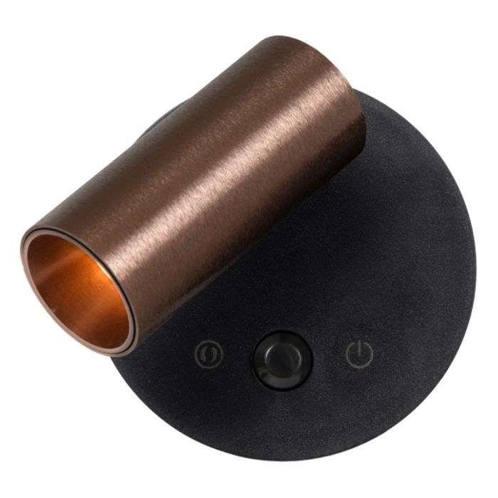 Bruine oplaadbare wandlamp modern, Toni, 2W, 2700-4000K, met touchdimmer