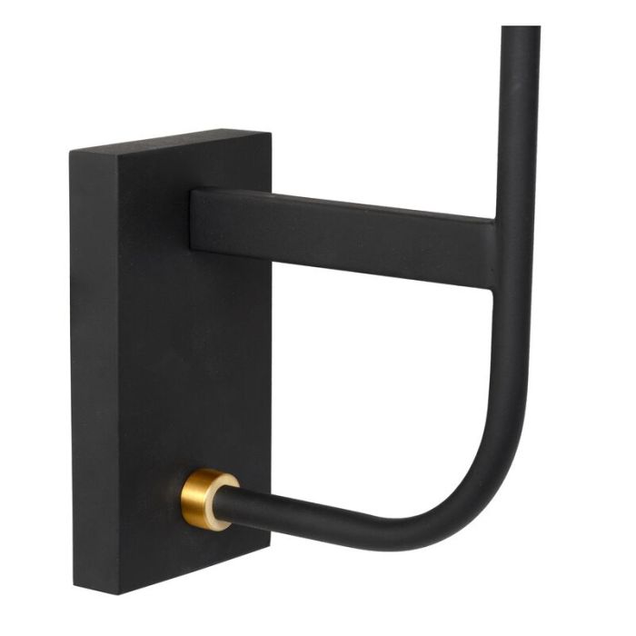 Zwarte wandspot Berend, glas, IP44