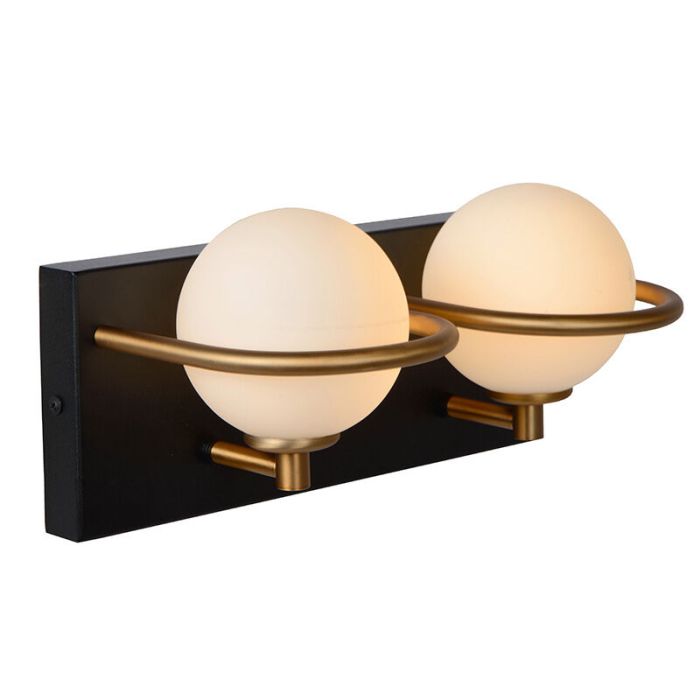 Zwarte badkamer wandlamp klassiek, Isobel, IP44