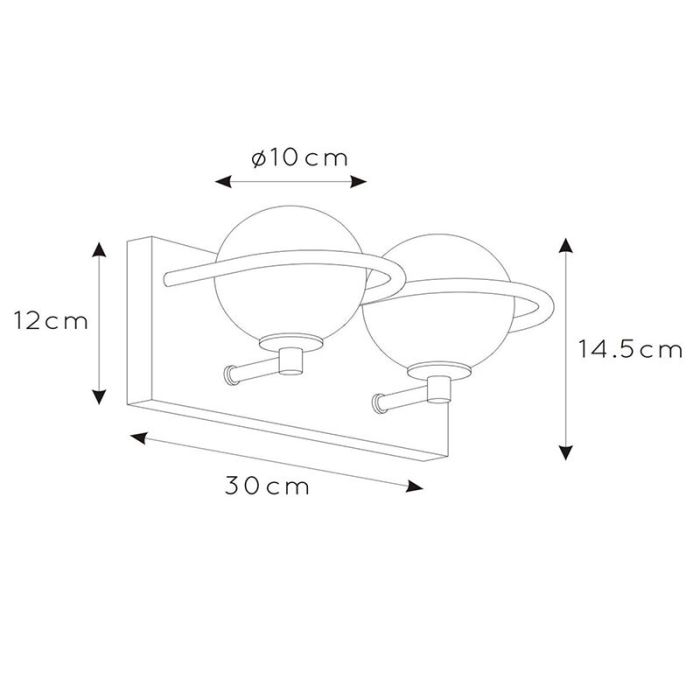 Zwarte badkamer wandlamp klassiek, Isobel, IP44