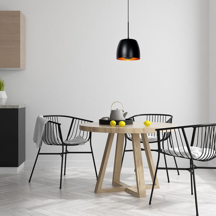 Zwarte klassieke hanglamp, Nolan, metaal
