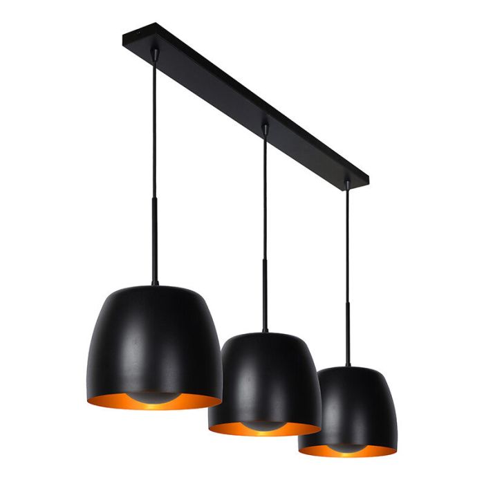 Zwarte klassieke hanglamp, Nolan, metaal