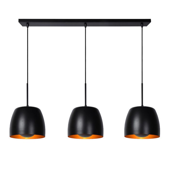 Zwarte klassieke hanglamp, Nolan, metaal