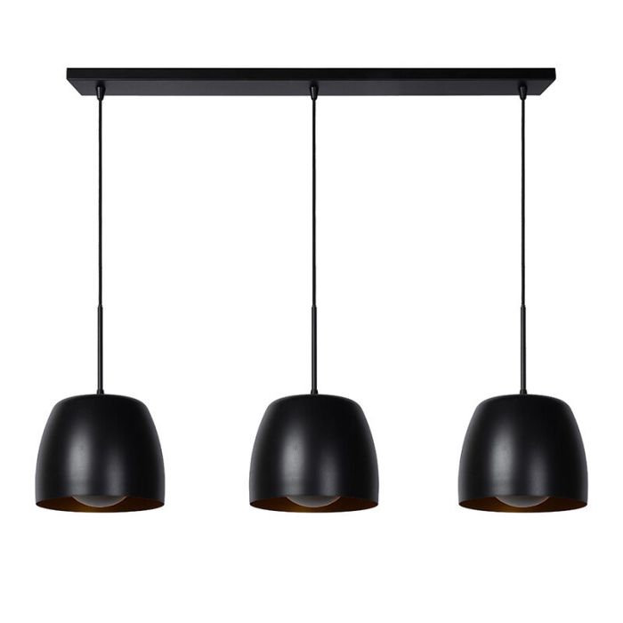 Zwarte klassieke hanglamp, Nolan, metaal