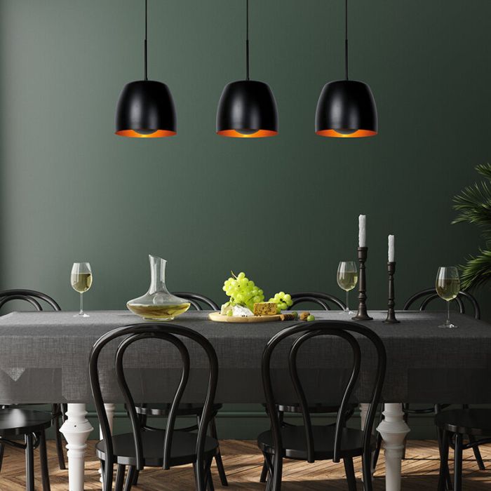 Zwarte klassieke hanglamp, Nolan, metaal