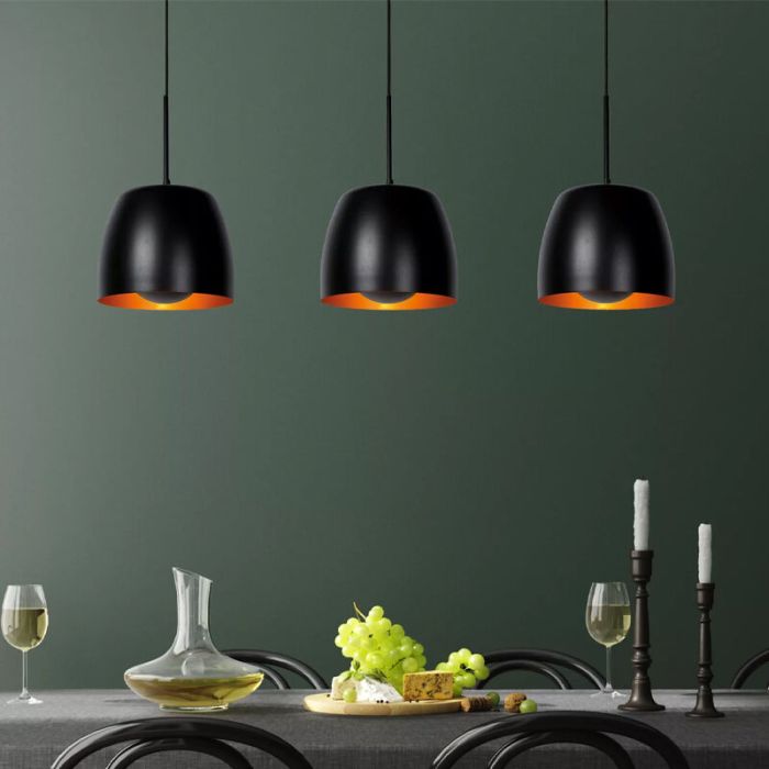 Zwarte klassieke hanglamp, Nolan, metaal