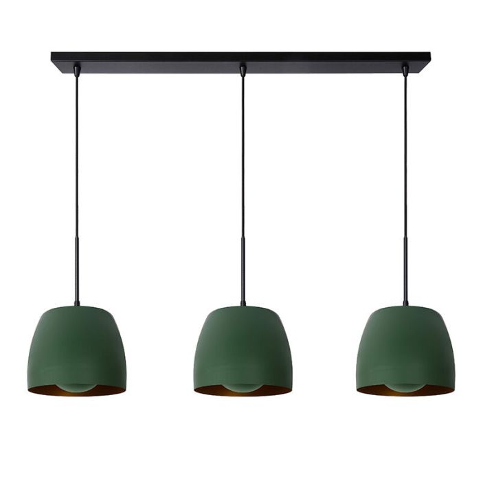 Groene klassieke hanglamp, Nolan, metaal