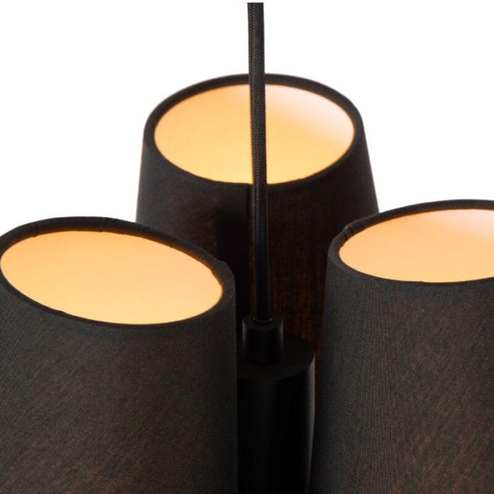 Zwarte hanglamp stof, Gregory