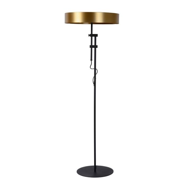 Gouden vloerlamp Giada, staal, met aan/uit schakelaar