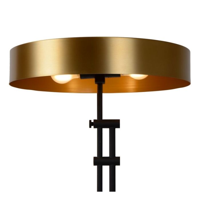 Gouden vloerlamp Giada, staal, met aan/uit schakelaar