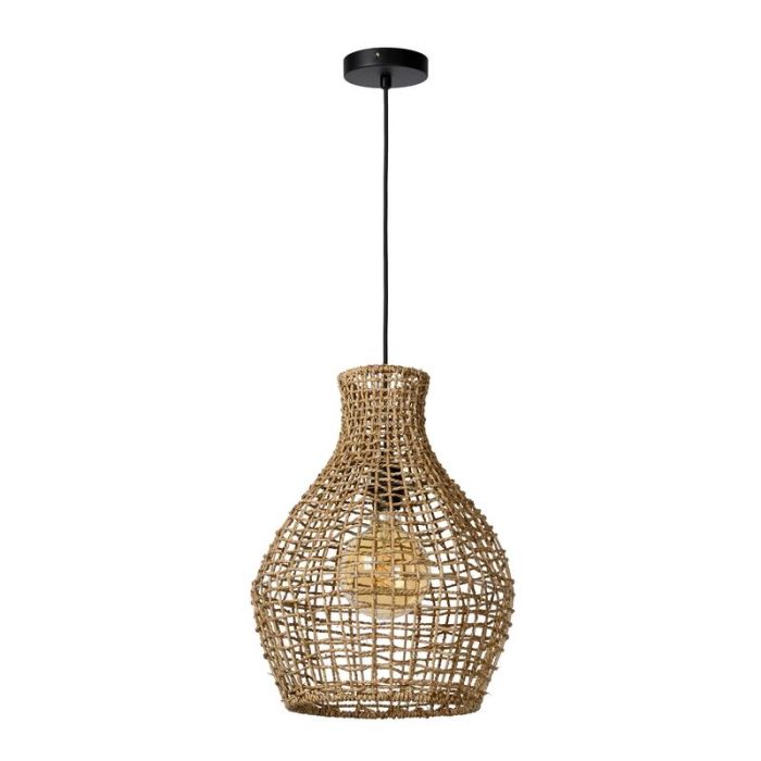 Bruine hanglamp Alban, rotan
