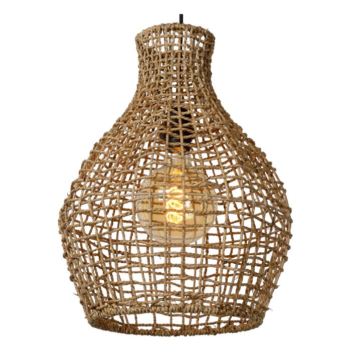 Bruine hanglamp Alban, rotan