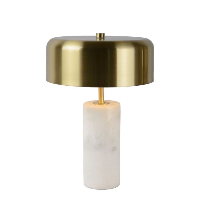 Witte tafellamp Mirasol, marmer