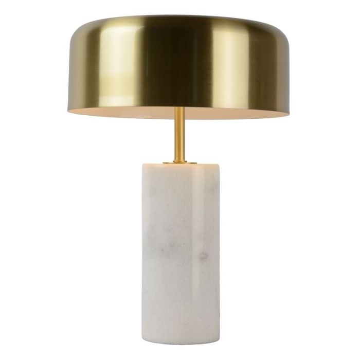 Witte tafellamp Mirasol, marmer