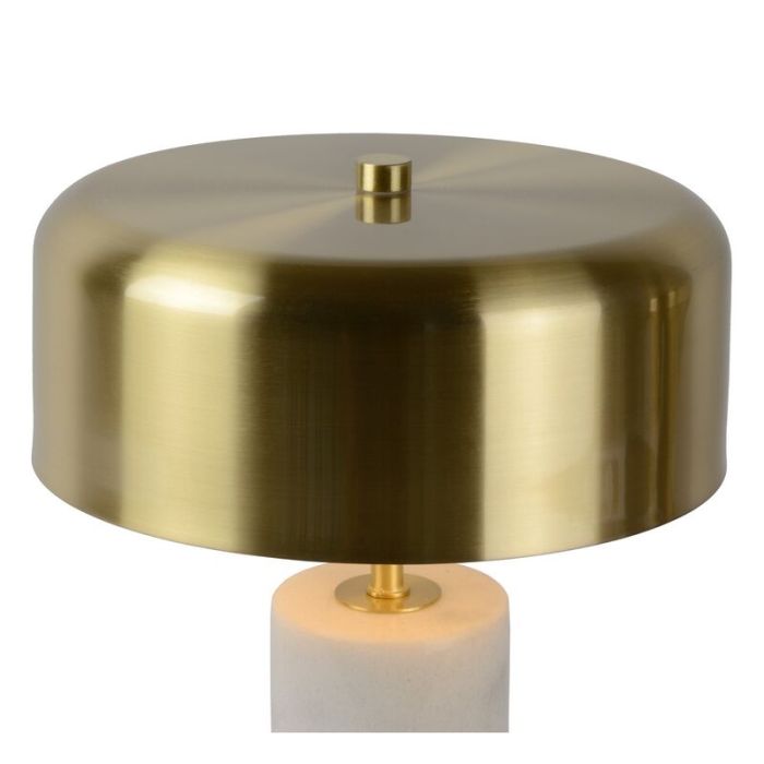 Witte tafellamp Mirasol, marmer