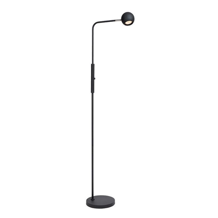 Zwarte oplaadbare vloerlamp modern, Comet, 3W, 2700K LED, met touchdimmer