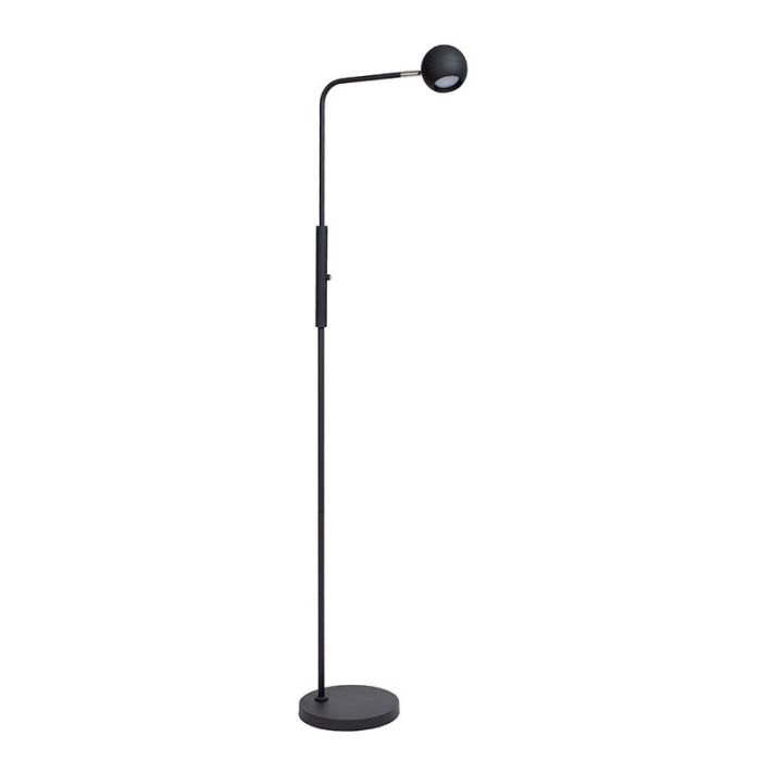 Zwarte oplaadbare vloerlamp modern, Comet, 3W, 2700K LED, met touchdimmer