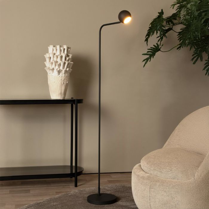 Zwarte oplaadbare vloerlamp modern, Comet, 3W, 2700K LED, met touchdimmer