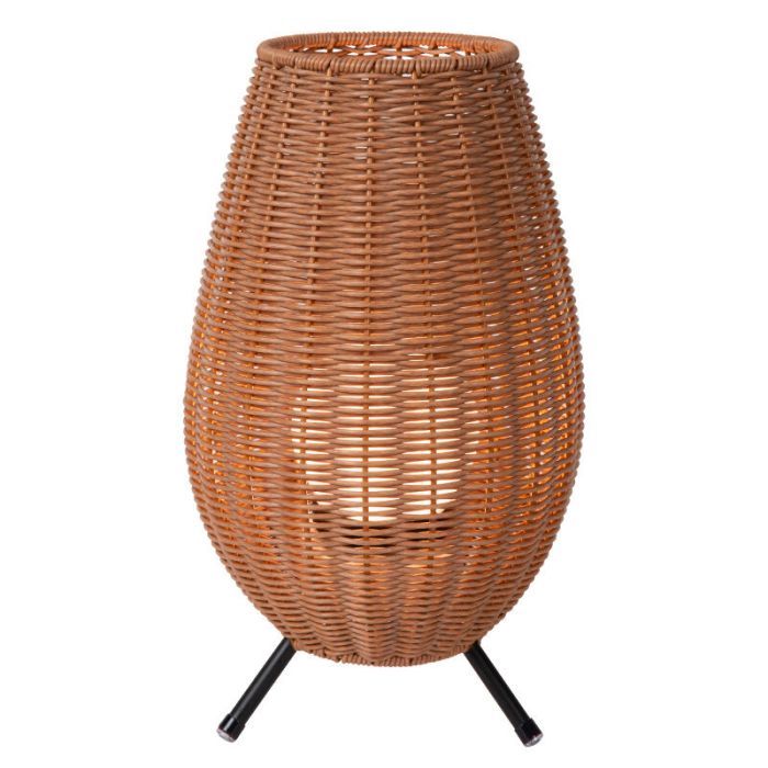 Bruine buiten tafellamp landelijk, Colin, 3W, 3000K LED, IP44, 3-staps dimbaar