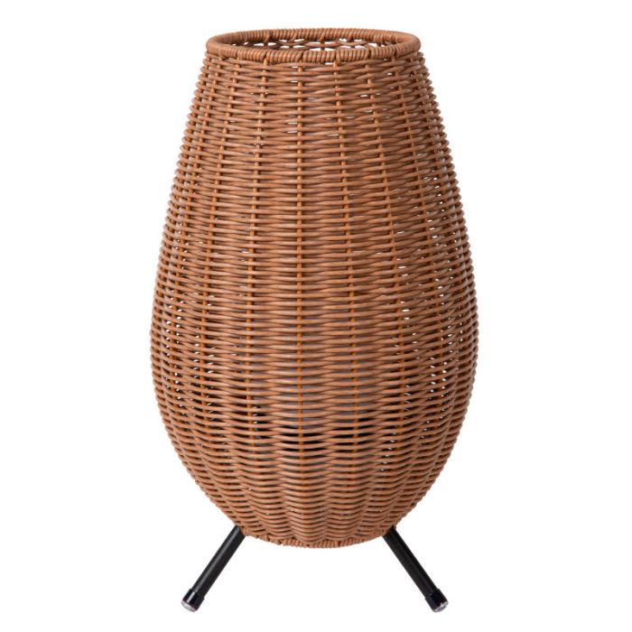 Bruine buiten tafellamp landelijk, Colin, 3W, 3000K LED, IP44, 3-staps dimbaar