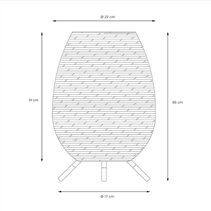 Bruine buiten tafellamp landelijk, Colin, 3W, 3000K LED, IP44, 3-staps dimbaar