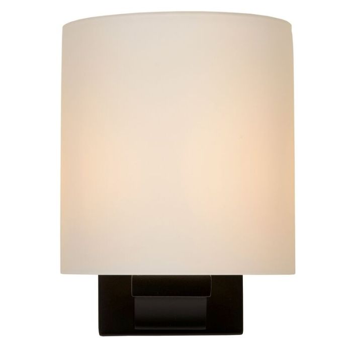 Zwarte wandlamp Jenno, glas, IP44