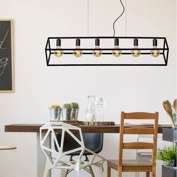 Zwarte moderne hanglamp, Fabian, metaal