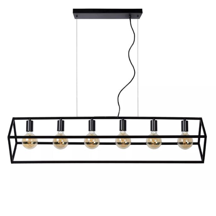 Zwarte moderne hanglamp, Fabian, metaal