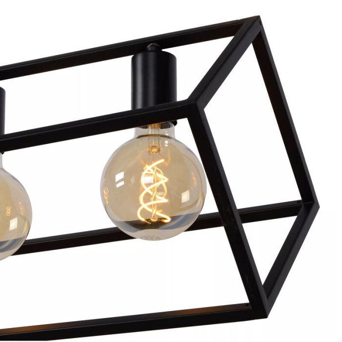 Zwarte moderne hanglamp, Fabian, metaal
