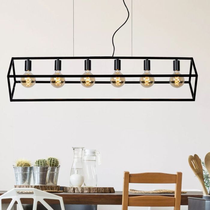Zwarte moderne hanglamp, Fabian, metaal
