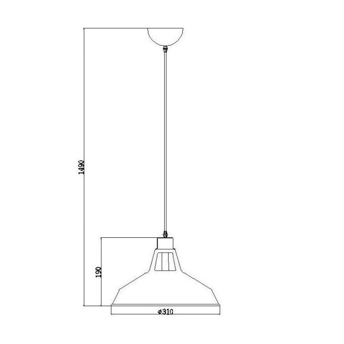 Industriele hanglamp Brassy, Zwart