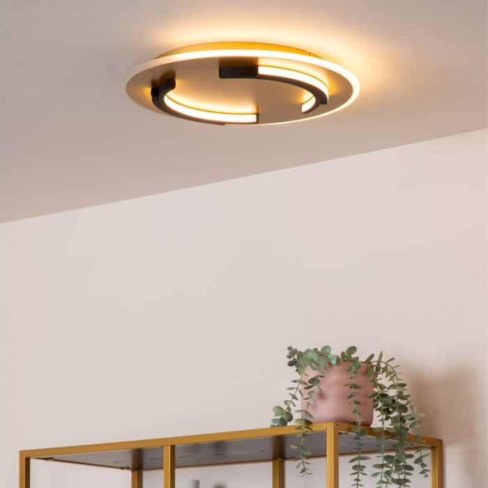 Gouden plafonnière modern, Andreas, 30W, 2700K LED