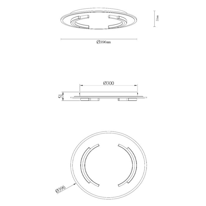 Gouden plafonnière modern, Andreas, 30W, 2700K LED
