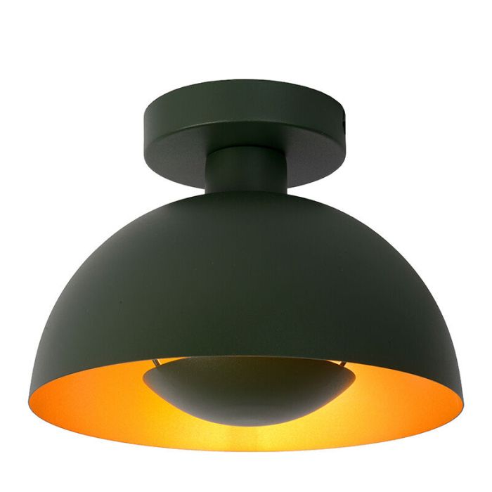 Groene moderne plafonniere, Siemon, metaal