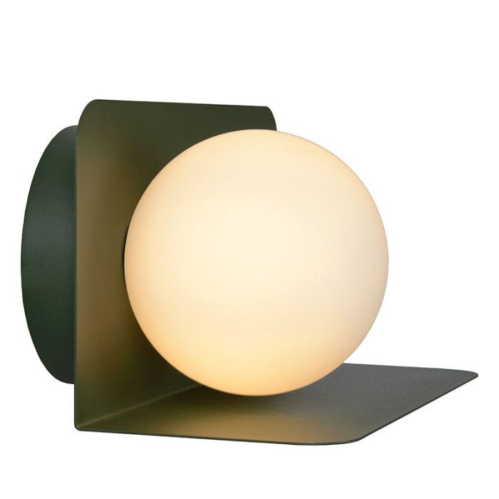 Groene retro wandlamp, Bonni, glas