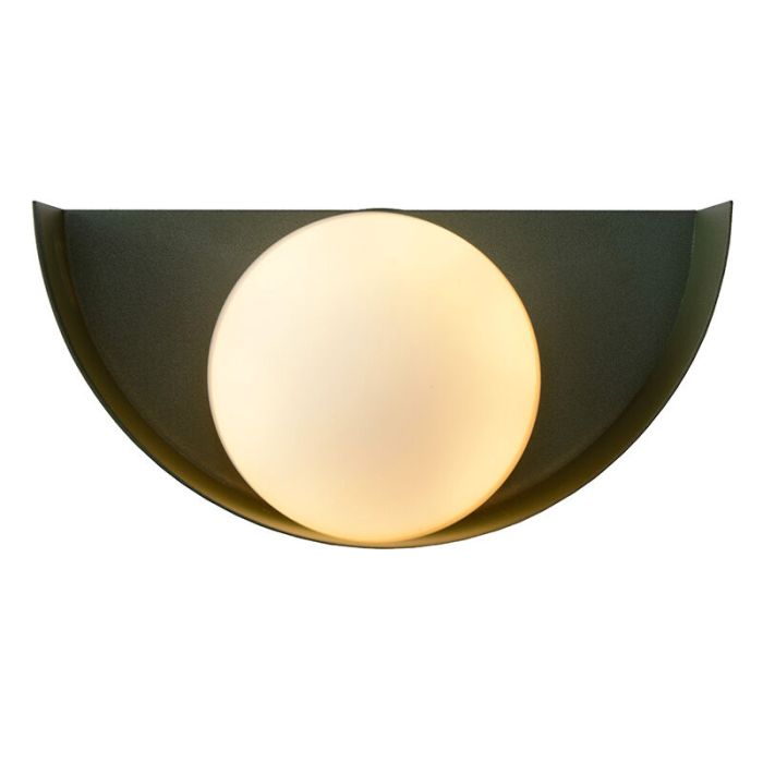 Groene retro wandlamp, Benni, glas