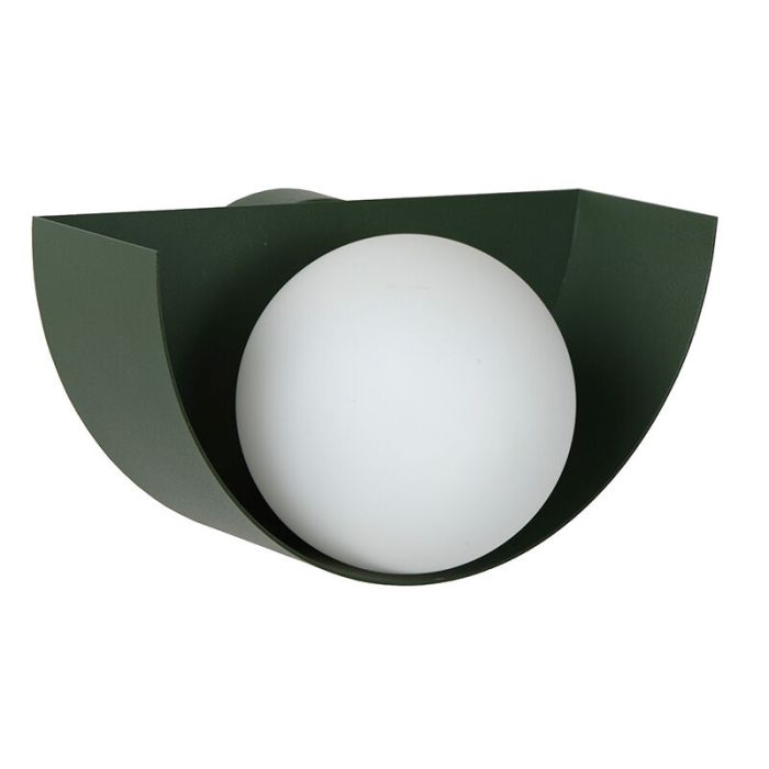 Groene retro wandlamp, Benni, glas