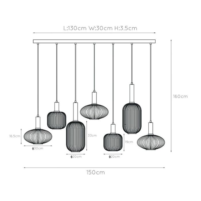 Retro hanglamp, Maloto, glas